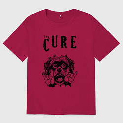 Футболка оверсайз мужская The Cure - rock dog, цвет: маджента
