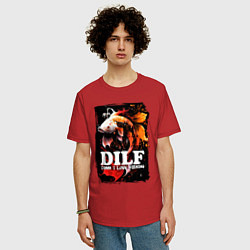 Футболка оверсайз мужская DILF damn I love fishing, цвет: красный — фото 2