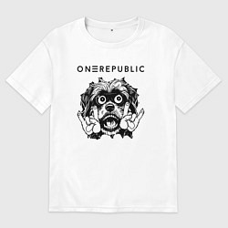 Футболка оверсайз мужская OneRepublic - rock dog, цвет: белый