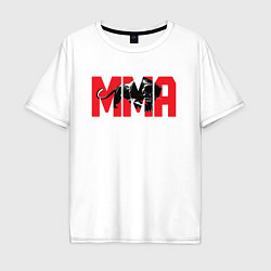 Футболка оверсайз мужская MMA пантера, цвет: белый