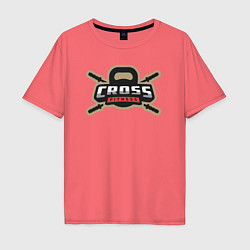 Футболка оверсайз мужская Cross fitness, цвет: коралловый