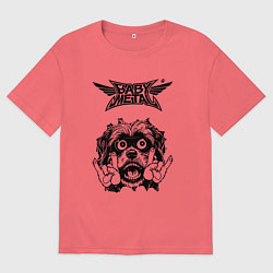 Футболка оверсайз мужская Babymetal - rock dog, цвет: коралловый