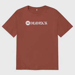 Футболка оверсайз мужская Deadlock white logo, цвет: кирпичный