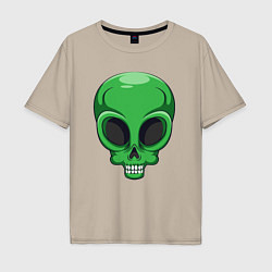 Футболка оверсайз мужская Green skeletor, цвет: миндальный