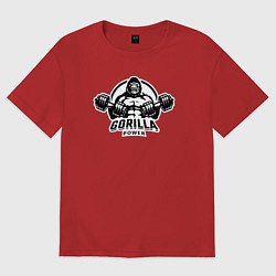Футболка оверсайз мужская Gorilla power gym, цвет: красный