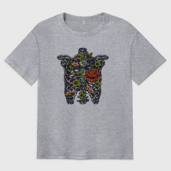 Футболка оверсайз мужская Halloween skeletor, цвет: меланж