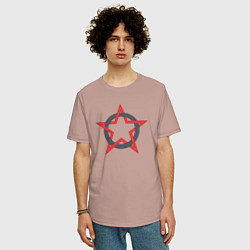 Футболка оверсайз мужская Circle star USSR, цвет: пыльно-розовый — фото 2