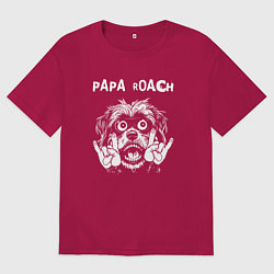 Футболка оверсайз мужская Papa Roach rock dog, цвет: маджента