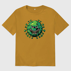 Футболка оверсайз мужская Вирус злодей, цвет: горчичный