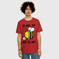 Футболка оверсайз мужская Быть пчелой или не быть, цвет: красный — фото 2