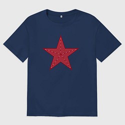 Футболка оверсайз мужская USSR red star, цвет: тёмно-синий