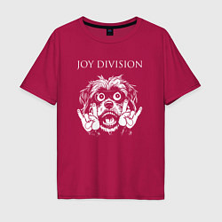 Футболка оверсайз мужская Joy Division rock dog, цвет: маджента