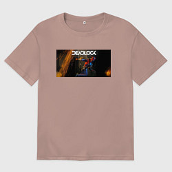 Футболка оверсайз мужская Deadlock Infernus, цвет: пыльно-розовый