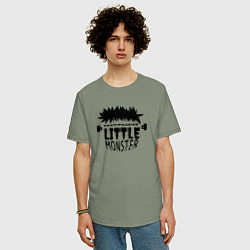 Футболка оверсайз мужская Little monster - boy - пара, цвет: авокадо — фото 2