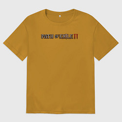 Футболка оверсайз мужская Path of exile 2 logotype, цвет: горчичный