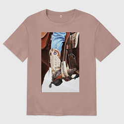 Футболка оверсайз мужская Western style, цвет: пыльно-розовый