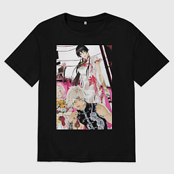 Футболка оверсайз мужская Адский рай Габимару арт, цвет: черный