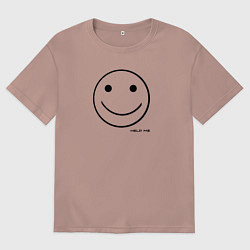 Футболка оверсайз мужская Help me, цвет: пыльно-розовый