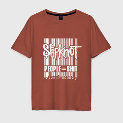 Футболка оверсайз мужская Slipknot - people shit, цвет: кирпичный
