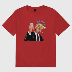 Футболка оверсайз мужская Твиттер Трампа, цвет: красный
