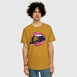 Футболка оверсайз мужская Вкус Сатурна, цвет: горчичный — фото 2