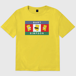 Футболка оверсайз мужская Bart Simpson дикая голова, цвет: желтый