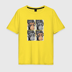 Футболка оверсайз мужская Four monkeys, цвет: желтый