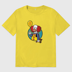 Футболка оверсайз мужская Клоун Оно - Симпсоны, цвет: желтый