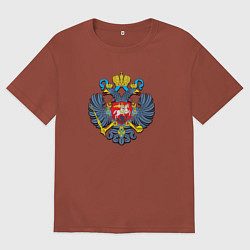 Футболка оверсайз мужская Герб России орёл, цвет: кирпичный