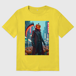 Футболка оверсайз мужская Киберпанк Джек, цвет: желтый