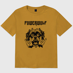 Футболка оверсайз мужская Powerwolf - rock dog, цвет: горчичный