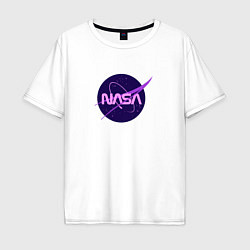 Футболка оверсайз мужская NASA logo, цвет: белый