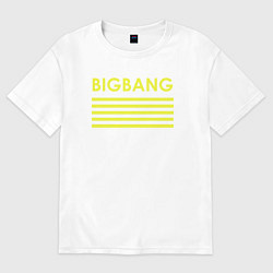 Футболка оверсайз мужская Big bang с желтыми полосами, цвет: белый