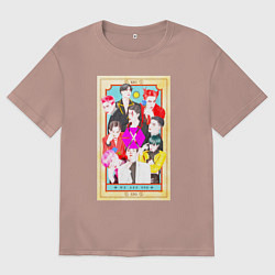 Футболка оверсайз мужская Exo мы одно целое, цвет: пыльно-розовый