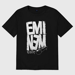 Футболка оверсайз мужская Eminem - microphone, цвет: черный