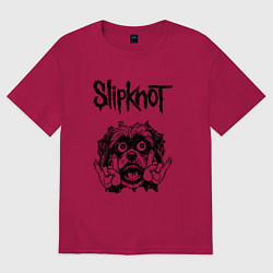 Футболка оверсайз мужская Slipknot - rock dog, цвет: маджента
