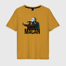 Футболка оверсайз мужская Macan - Rap, цвет: горчичный