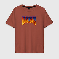Футболка оверсайз мужская Doom logotype, цвет: кирпичный