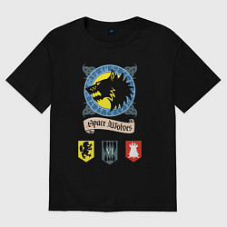 Футболка оверсайз мужская Space wolves Warhammer 40k, цвет: черный