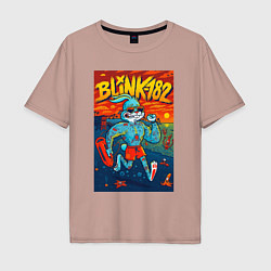 Футболка оверсайз мужская Blink 182 rock, цвет: пыльно-розовый
