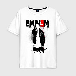 Футболка оверсайз мужская Eminem finger, цвет: белый