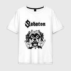 Футболка оверсайз мужская Sabaton - rock dog, цвет: белый