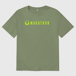 Футболка оверсайз мужская Marthon logotype, цвет: авокадо