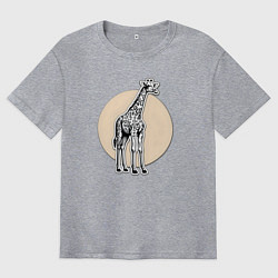 Футболка оверсайз мужская Круг жираф, цвет: меланж