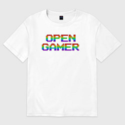 Футболка оверсайз мужская Open gamer logo, цвет: белый
