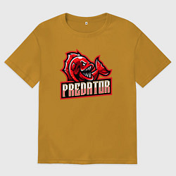 Футболка оверсайз мужская Рыбка хищник, цвет: горчичный