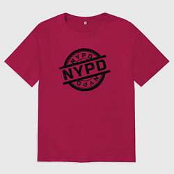 Футболка оверсайз мужская New York police, цвет: маджента