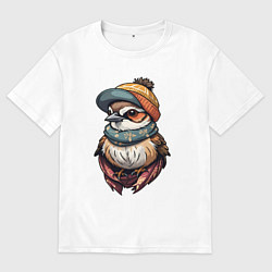 Футболка оверсайз мужская Модный воробей, цвет: белый