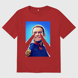 Футболка оверсайз мужская Хоумлендер с лазерами Пацаны, цвет: красный