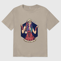 Футболка оверсайз мужская Крутая снегурка, цвет: миндальный